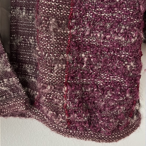 Nikos • Vintage 70s-80s Handwoven Art Knit Purple Sweater Blazer Jacket One Size - Picture 15 of 17
